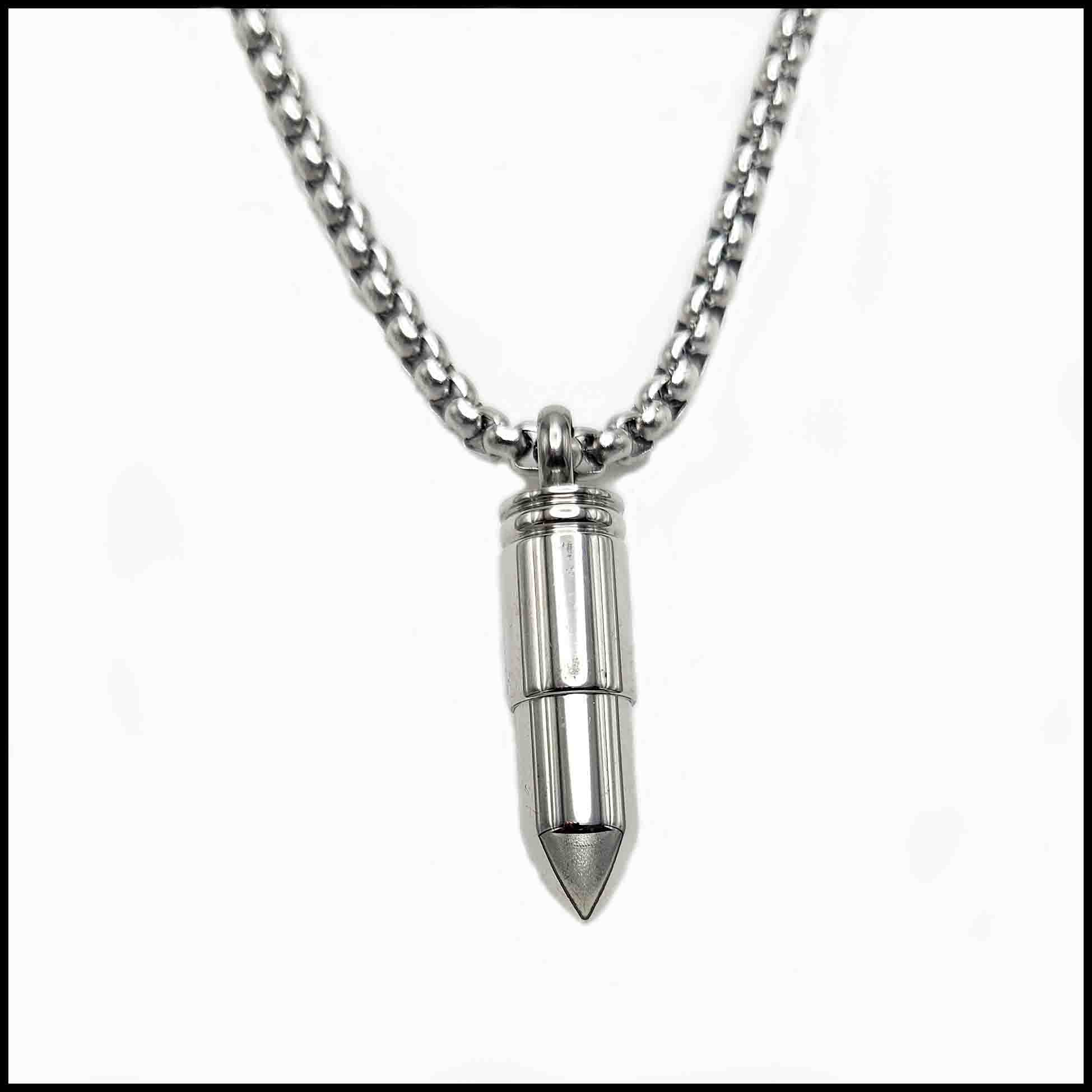 PROSTEEL Skull Bullet Pendant Necklace for Men Gothic Stainless Steel  Vintage Statement Necklaces Chain Halloween Gifts for Boy - Walmart.com